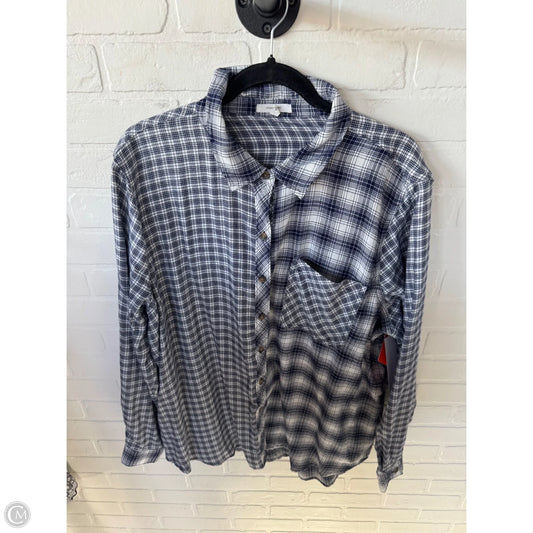 Top Long Sleeve By Maurices In Blue & White, Size: 2x