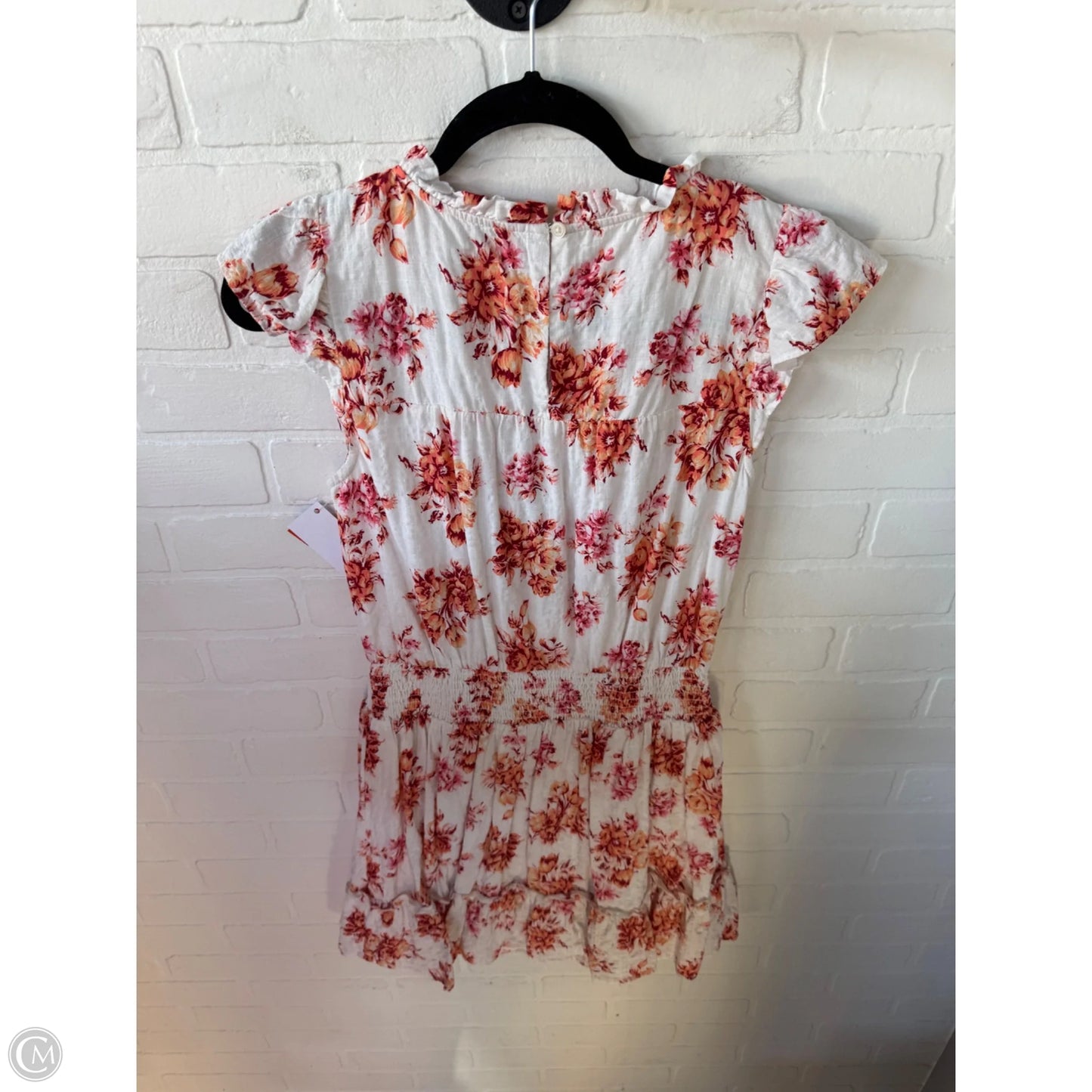 Dress Casual Midi By Loft In Orange & White, Size: Xs