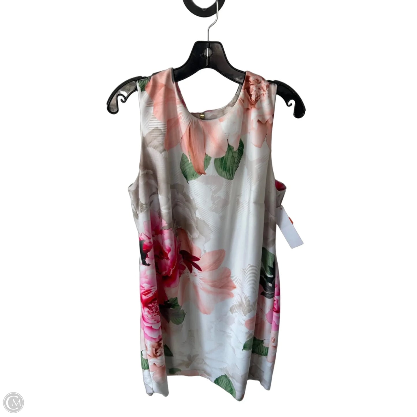 Dress Work By Calvin Klein In Cream & Pink, Size: 1x