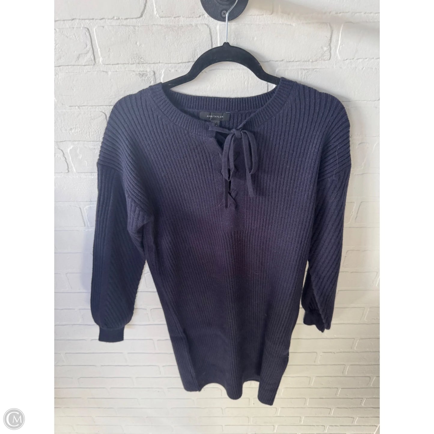 Dress Sweater By Ann Taylor In Navy, Size: Xs
