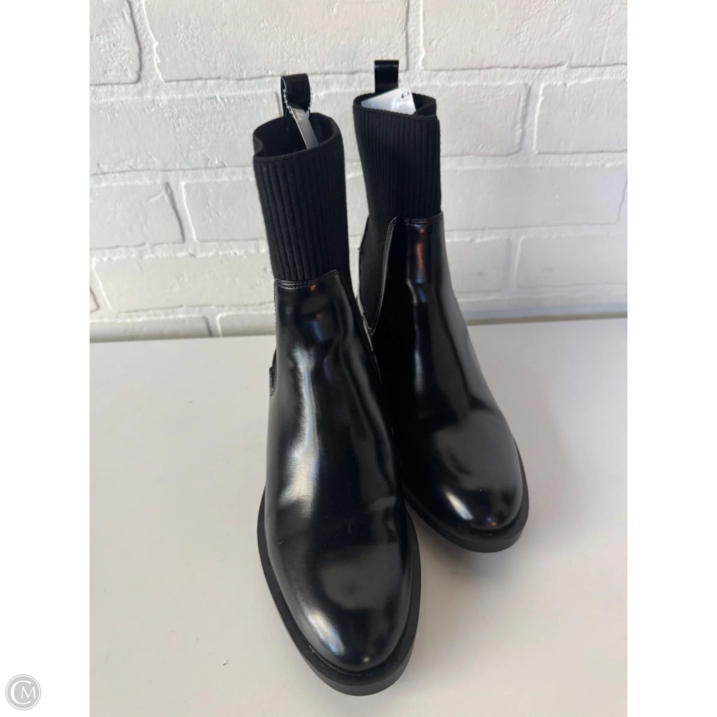 Boots Mid-calf Heels By Zara In Black, Size: 8