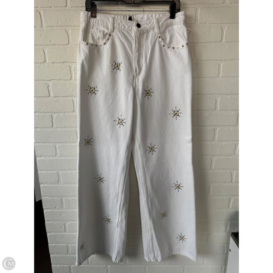 Jeans Wide Leg By Divided In White, Size: 10