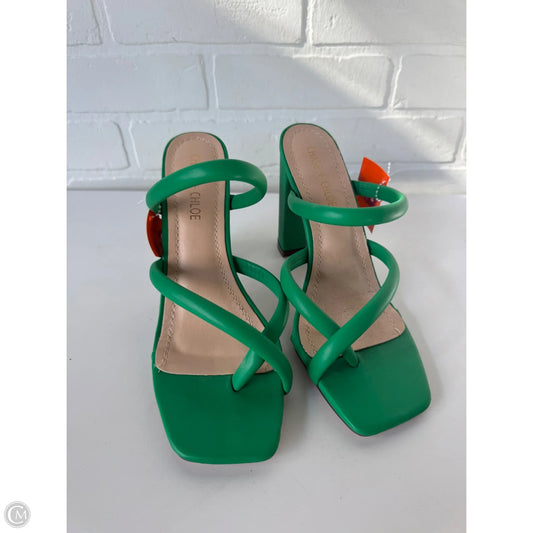 Sandals Heels Block By Cmc In Green, Size: 8