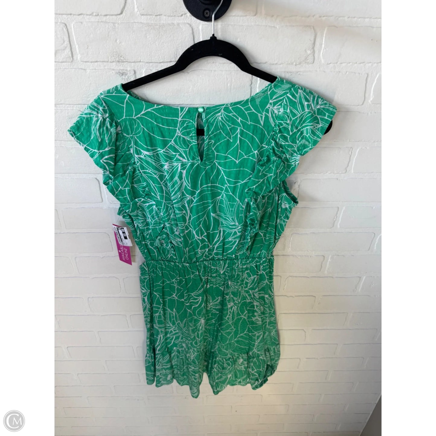 Dress Casual Short By Ana In Green & White, Size: M