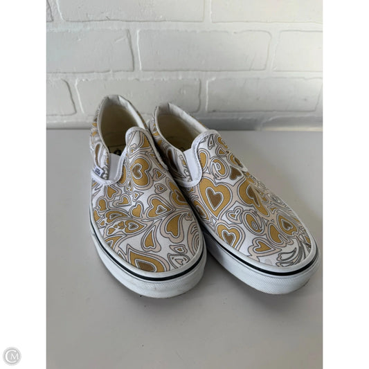 Shoes Flats By Vans In White & Yellow, Size: 8