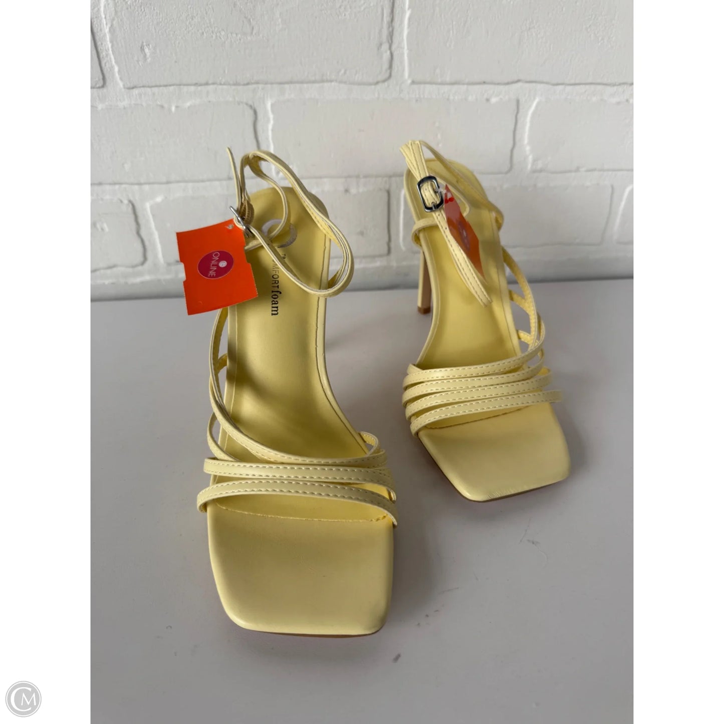 Sandals Heels Stiletto By Clothes Mentor In Yellow, Size: 8