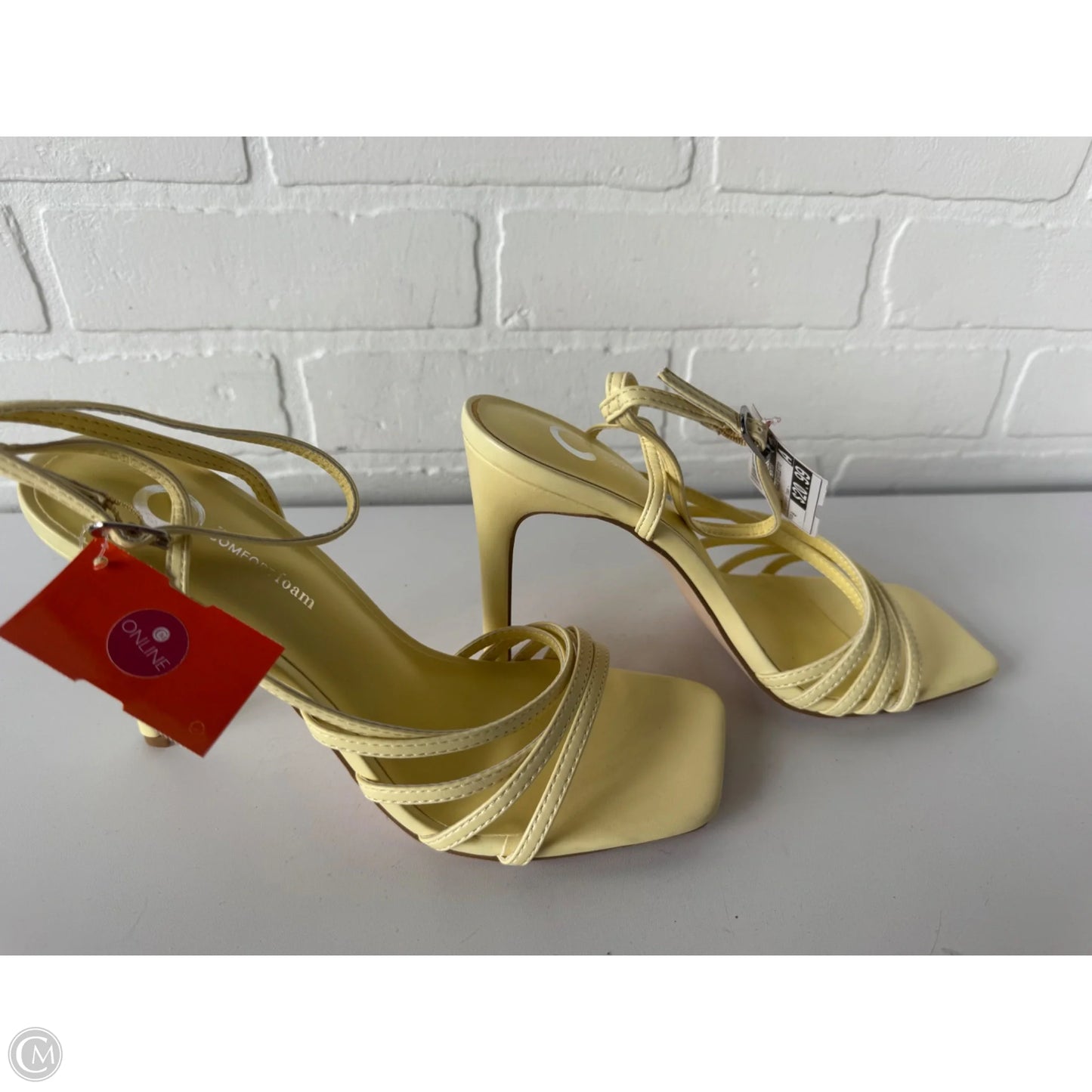 Sandals Heels Stiletto By Clothes Mentor In Yellow, Size: 8