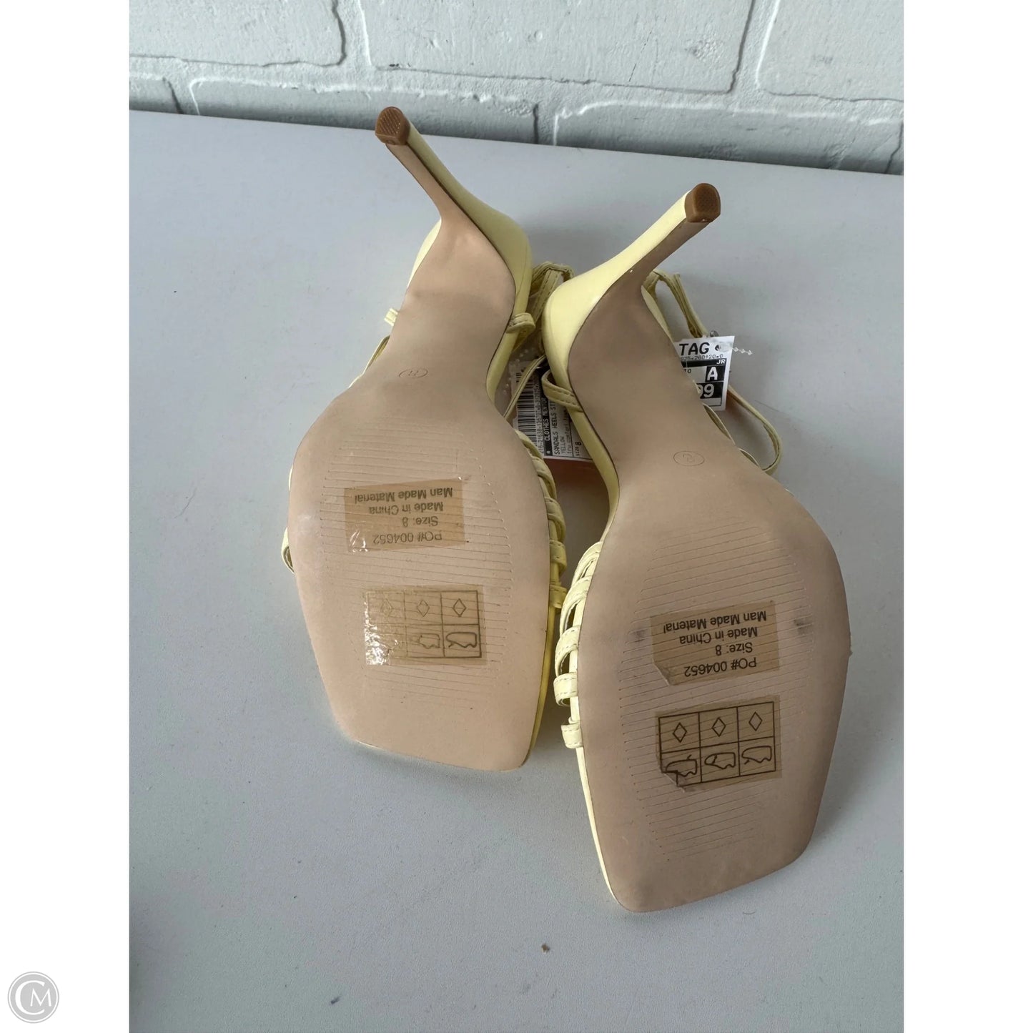 Sandals Heels Stiletto By Clothes Mentor In Yellow, Size: 8