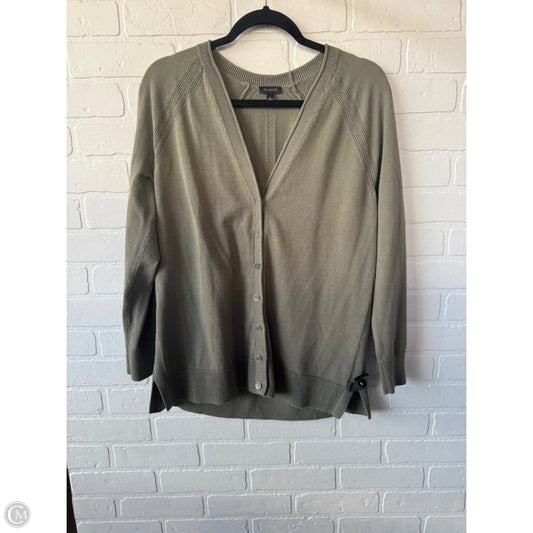 Sweater Cardigan By Talbots In Green, Size: L