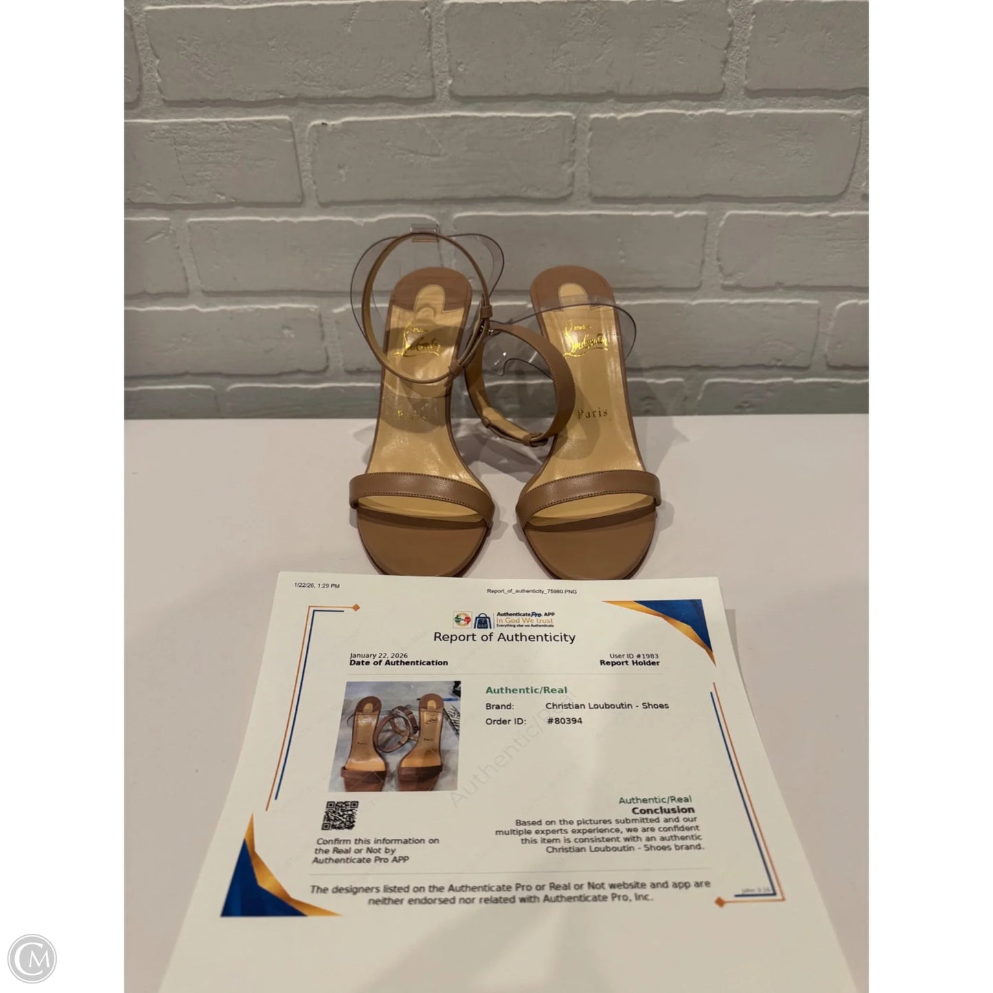 Sandals Luxury Designer By Christian Louboutin In Tan, Size: 10