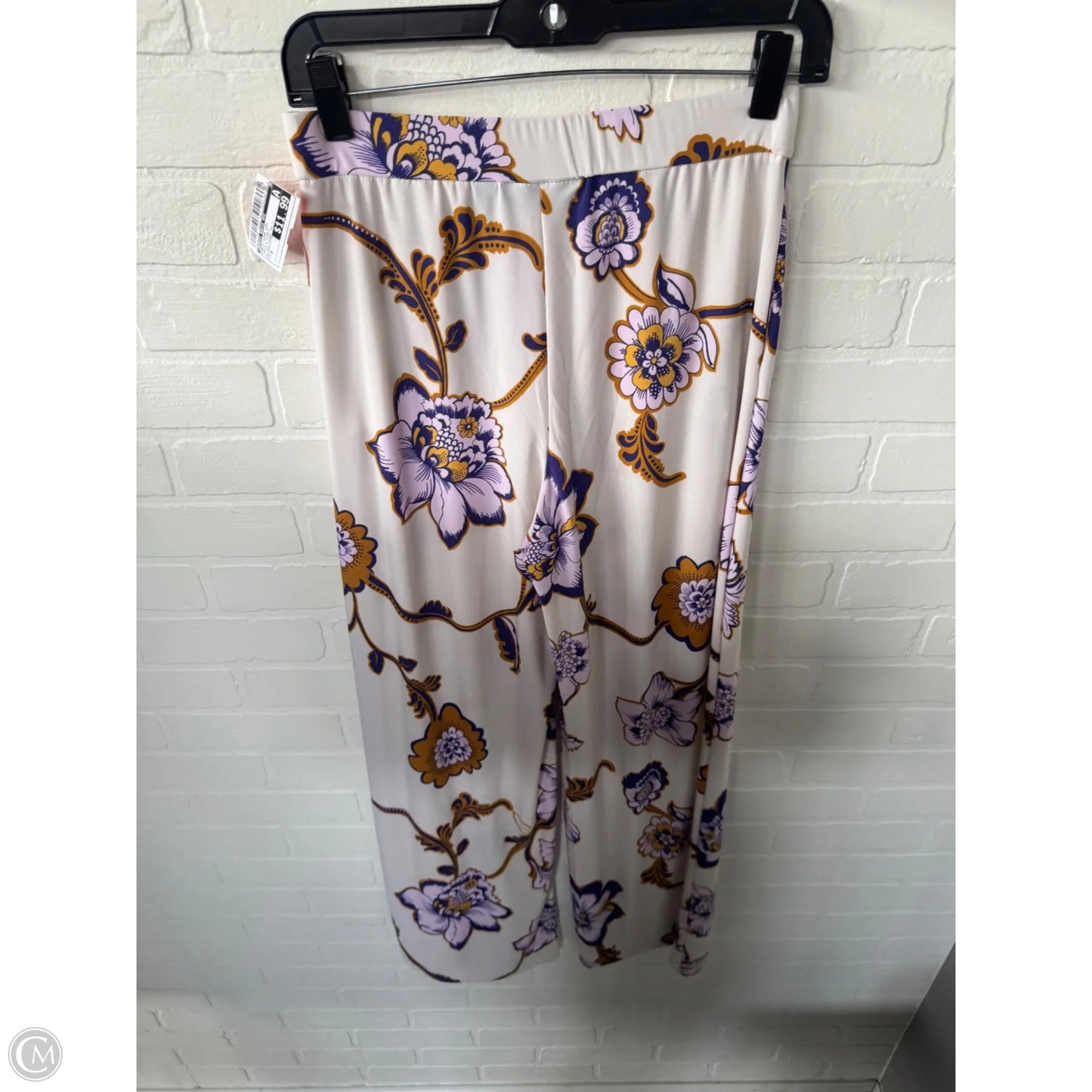 Pants Wide Leg By Dennis Basso Qvc In Cream & Purple, Size: 0