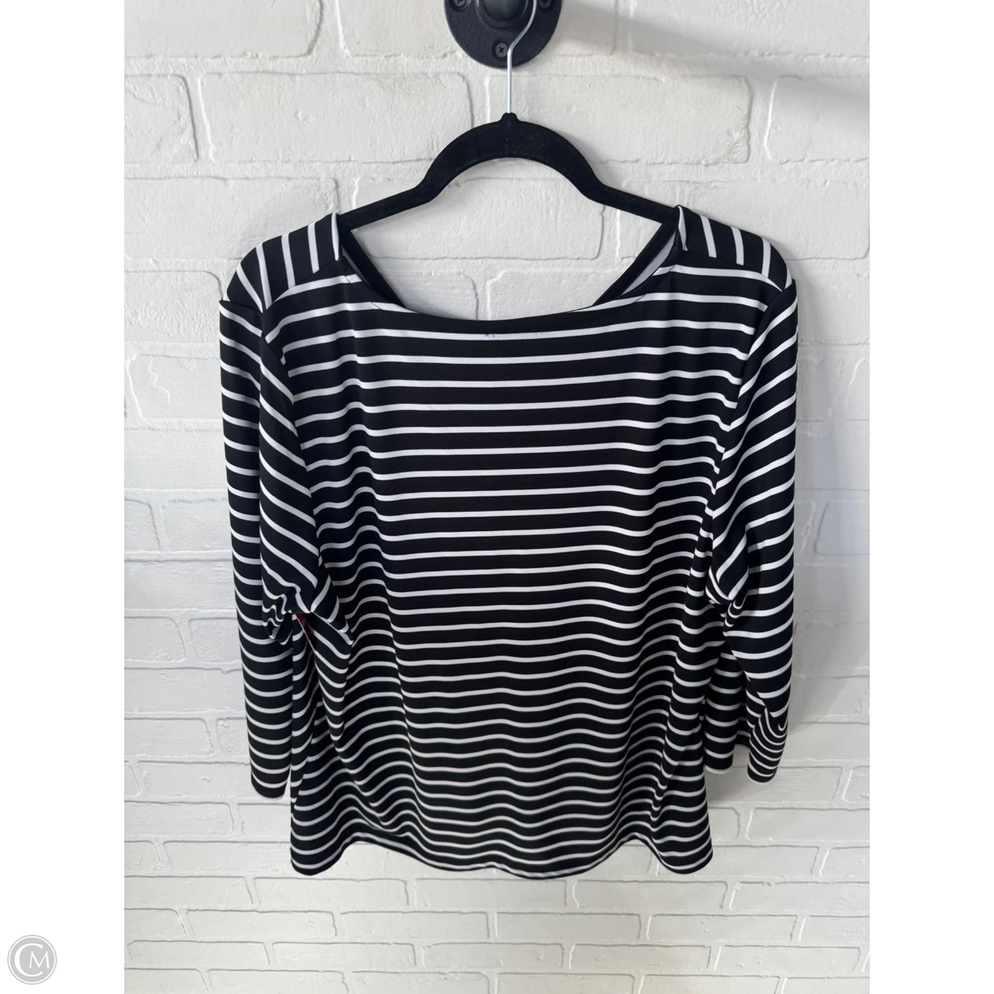 Top Long Sleeve By Talbots In Black & White, Size: 2x