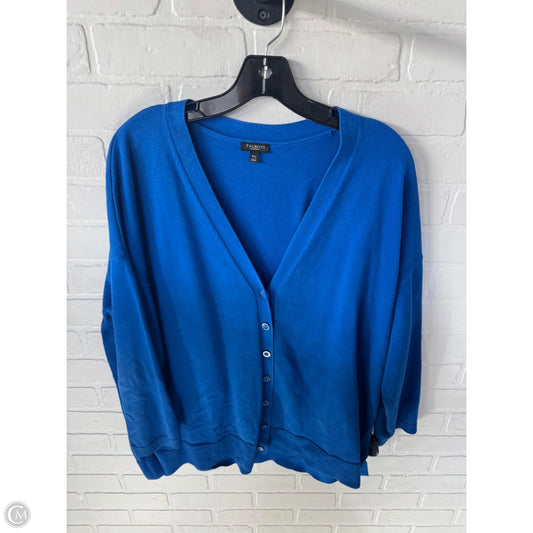 Sweater Cardigan By Talbots In Blue, Size: 2x