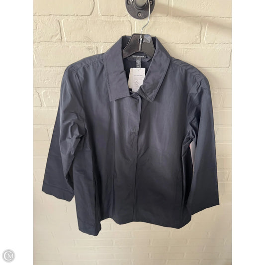Jacket Shirt By Eileen Fisher In Blue, Size: Sp