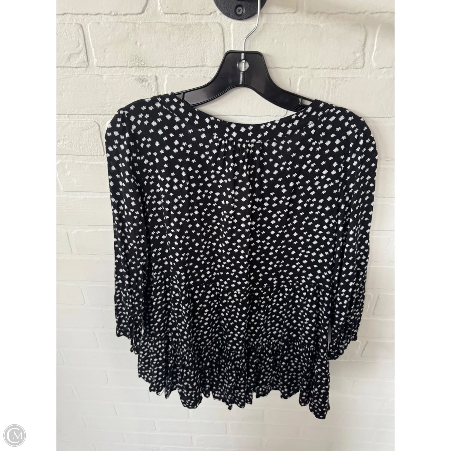 Top 3/4 Sleeve By Maeve In Black & White, Size: S