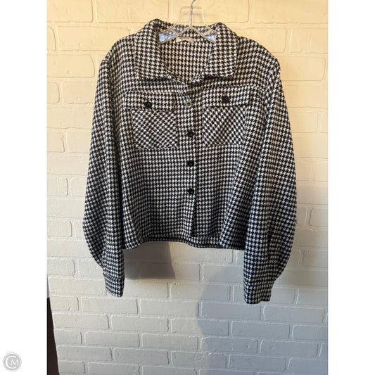Jacket Shirt By Zeagoo In Black & White, Size: Xl