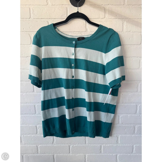 Sweater Cardigan By Talbots In Blue, Size: 1x