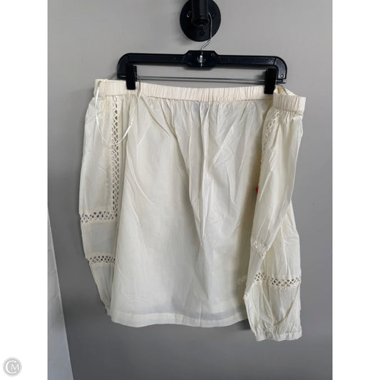 Top Long Sleeve By Who What Wear In Cream, Size: 1x