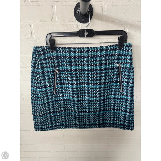 Skirt Mini & Short By Loft In Blue & White, Size: 12