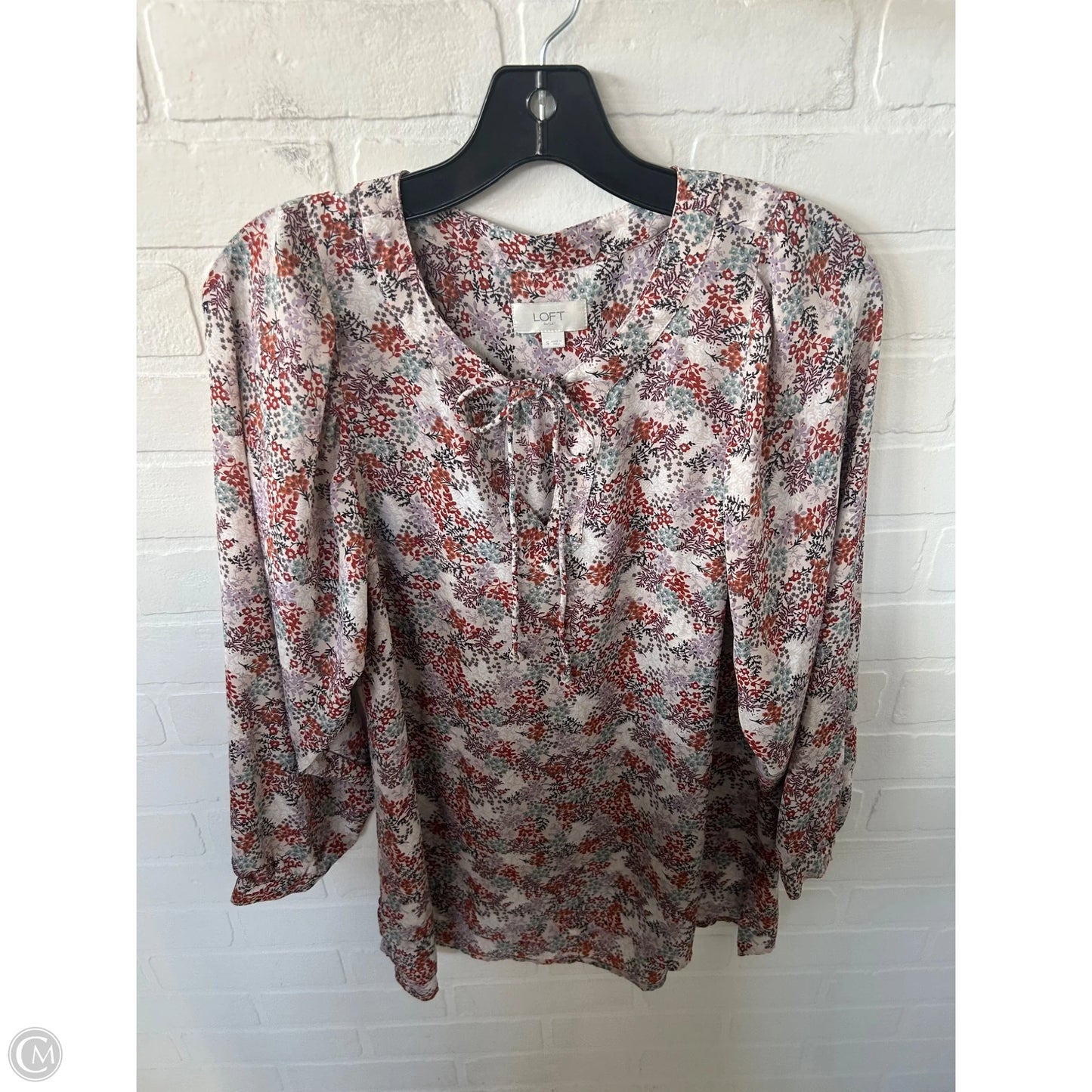 Top Long Sleeve By Loft In Orange & Purple, Size: S