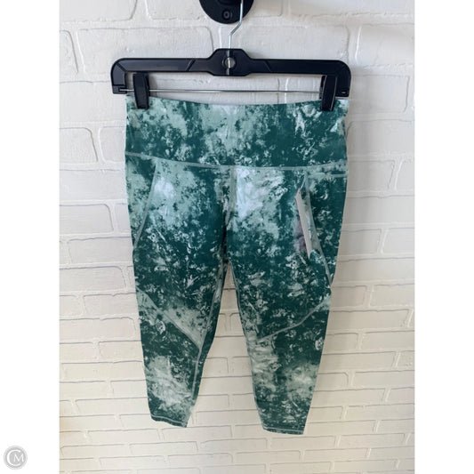 Athletic Leggings By Sweaty Betty In Green & White, Size: 4