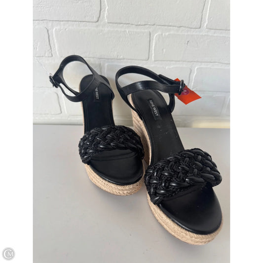 Sandals Heels Wedge By Nine West In Black, Size: 10