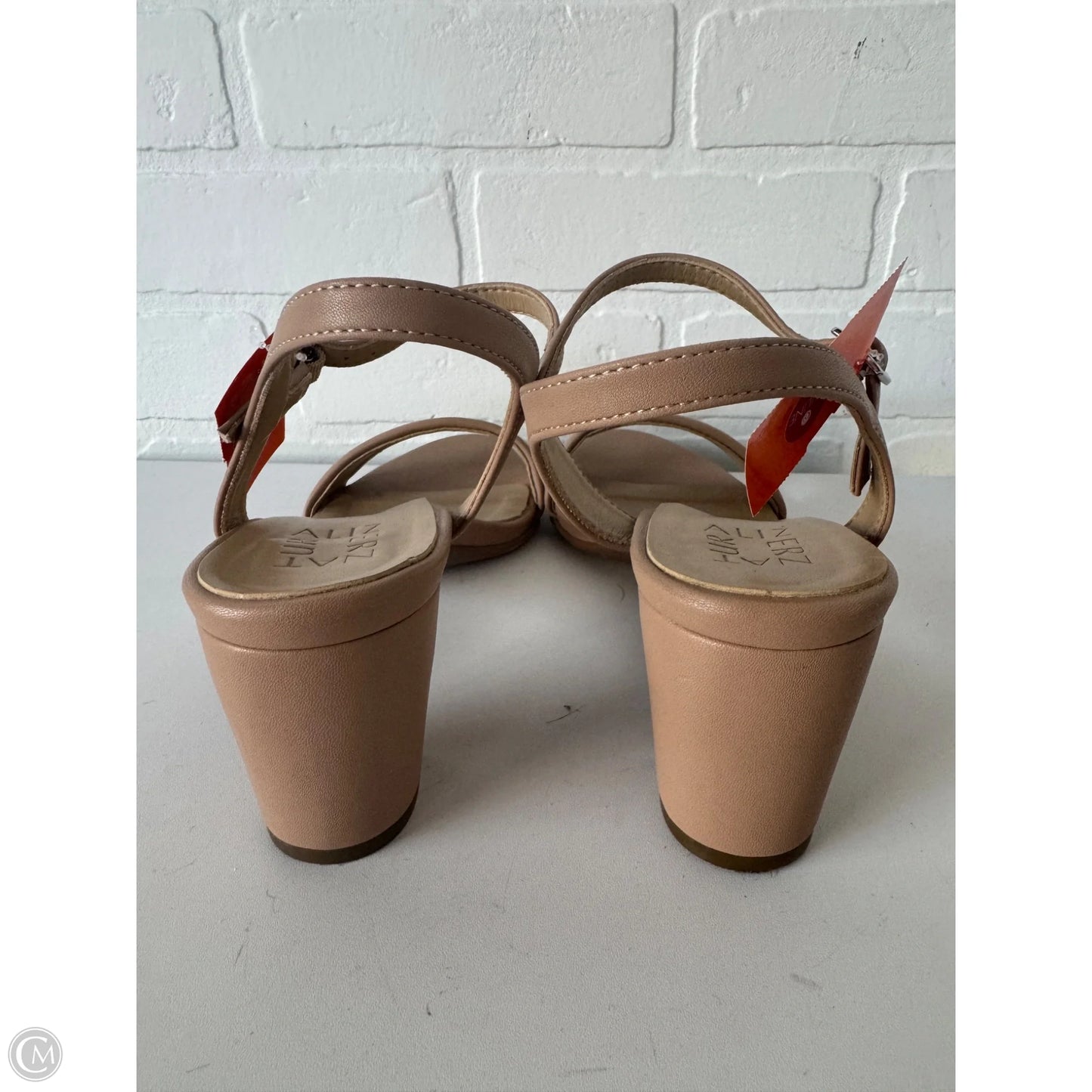 Sandals Heels Block By Naturalizer In Tan, Size: 9