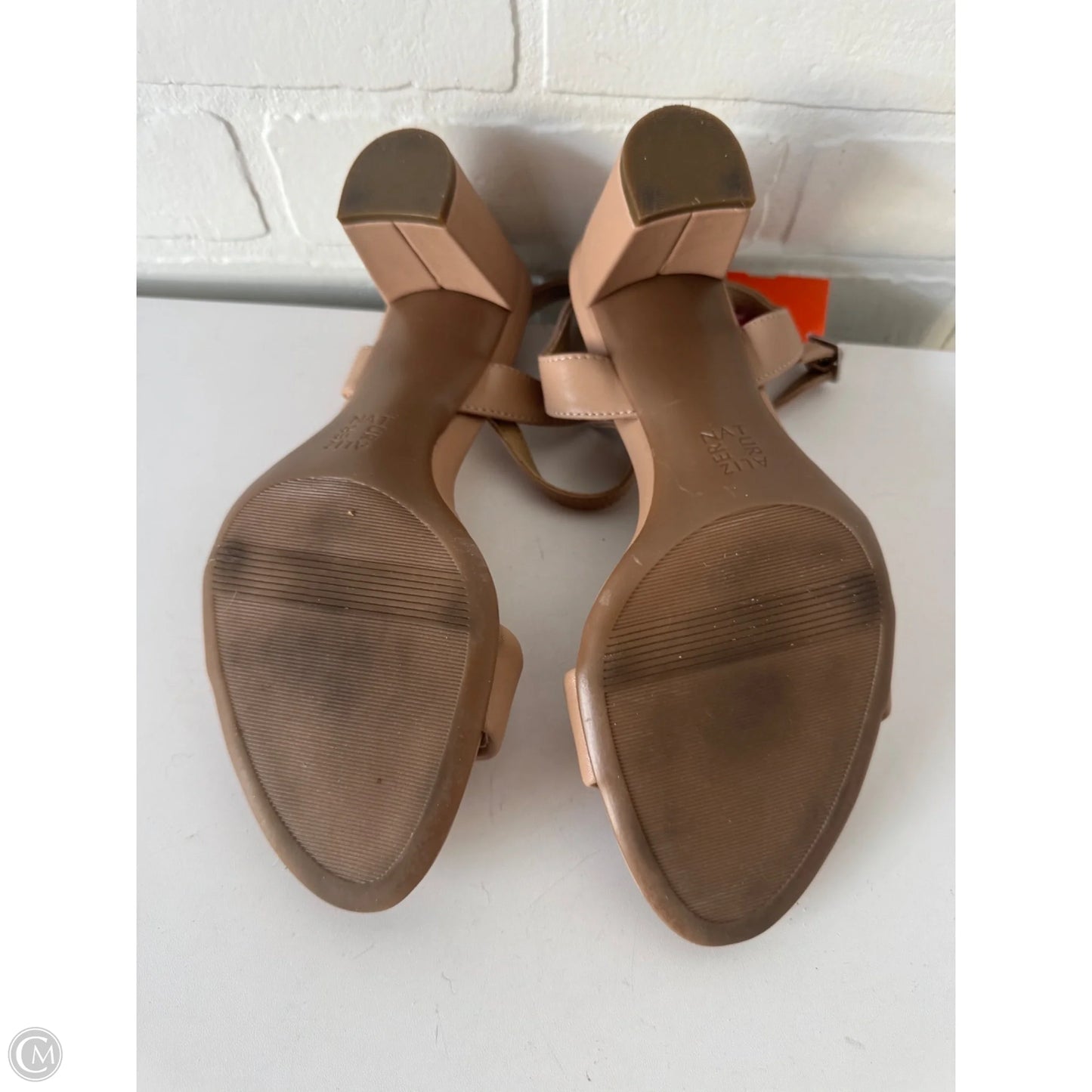 Sandals Heels Block By Naturalizer In Tan, Size: 9