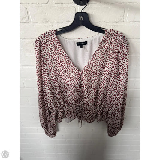 Top Long Sleeve By 1.state In Cream & Red, Size: L