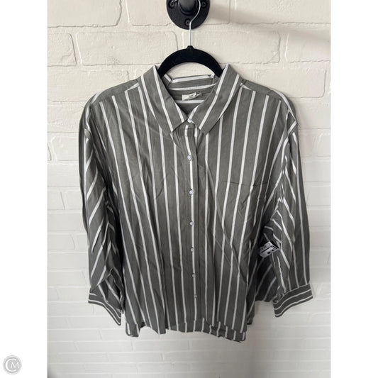 Top Long Sleeve By Ana In Grey & White, Size: Xxl