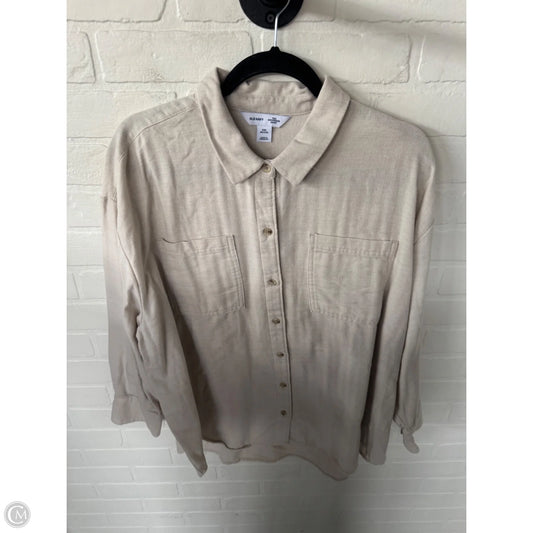 Top Long Sleeve By Old Navy In Cream, Size: Xxl