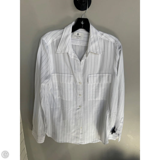 Top Long Sleeve By Babaton In Blue & White, Size: S