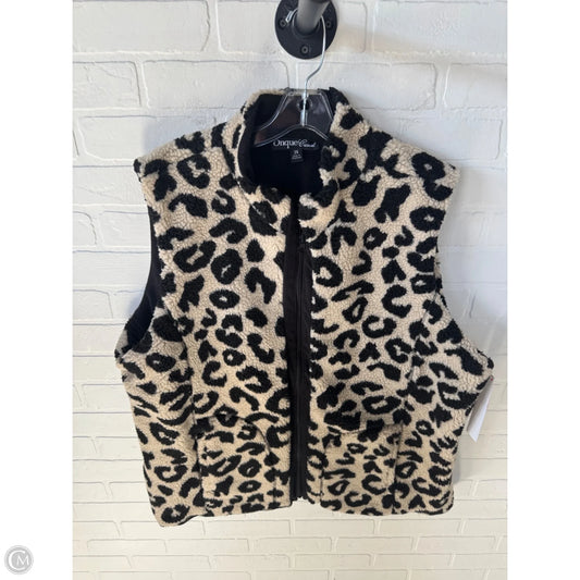 Vest Fleece By Onque In Black & Tan, Size: 3x