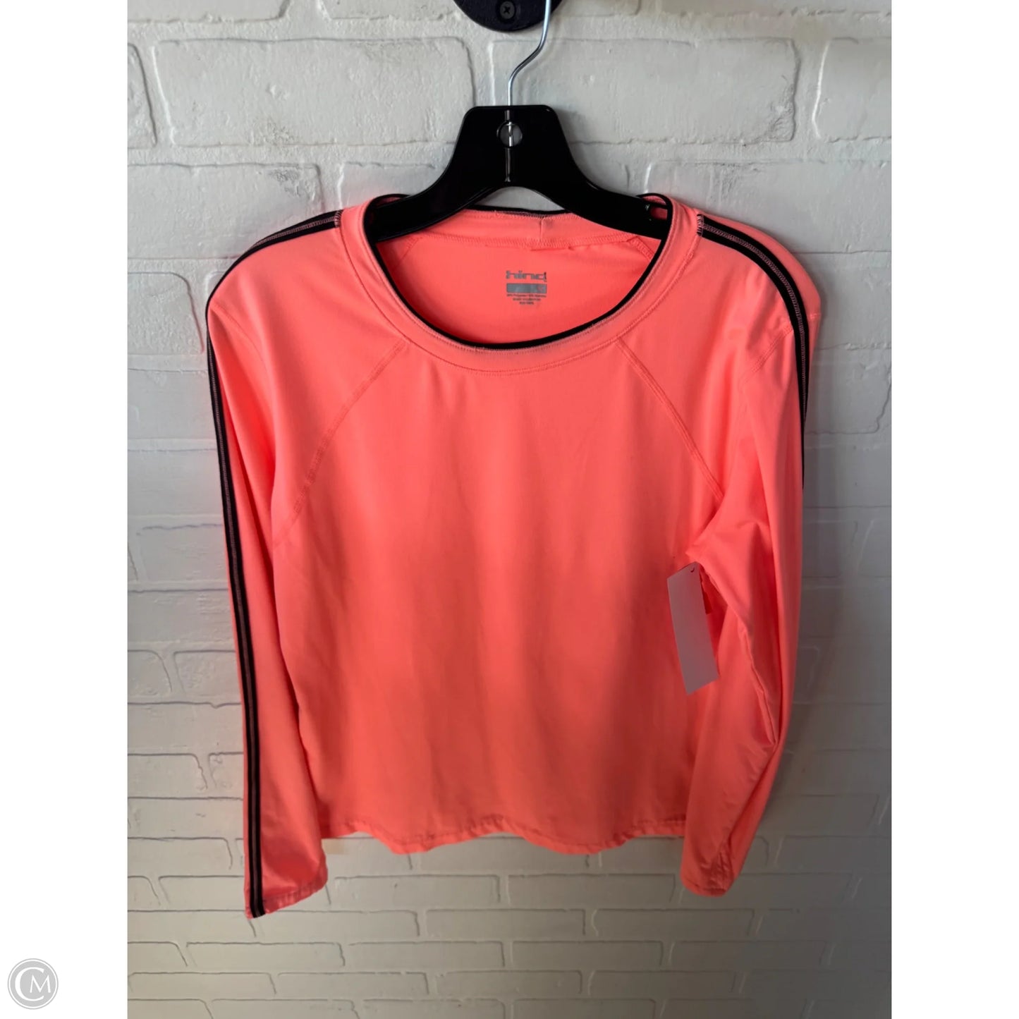 Athletic Top Long Sleeve Crewneck By Hind In Orange, Size: M