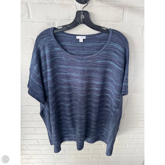 Sweater Short Sleeve By Pure Jill In Blue, Size: L