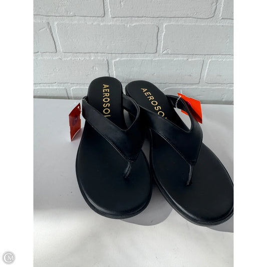 Sandals Heels Wedge By Aerosoles In Black, Size: 8