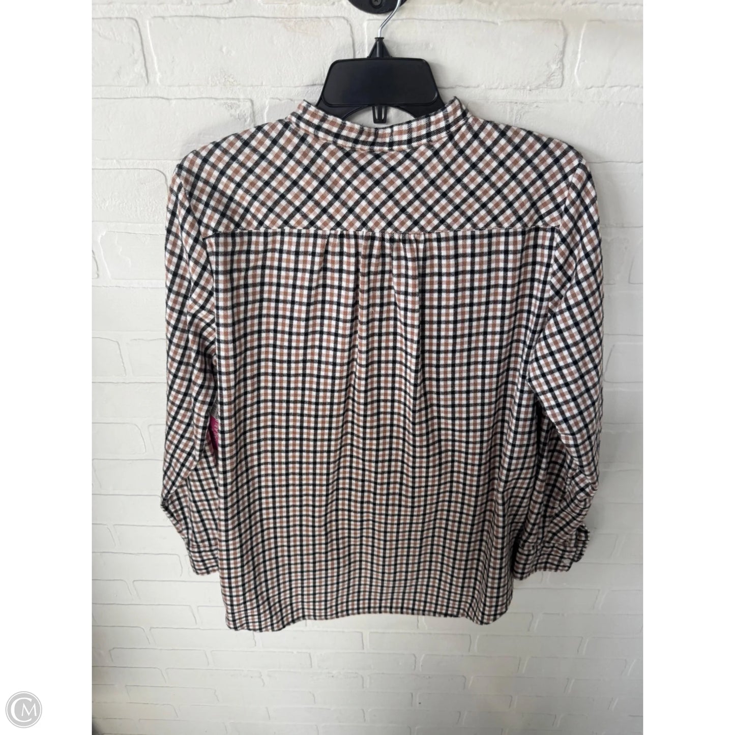 Top Long Sleeve By Lands End In Black & Tan, Size: M