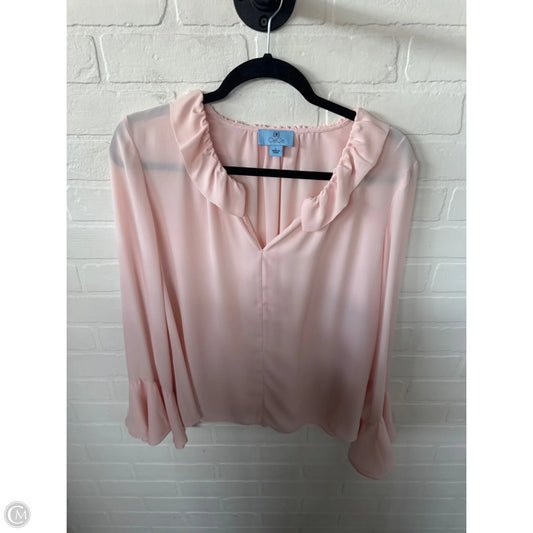 Top Long Sleeve By Cece In Pink, Size: L