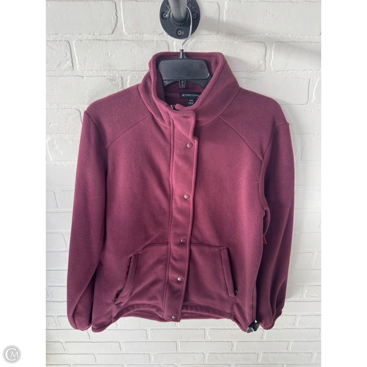 Jacket Fleece By Beyond Yoga In Maroon, Size: S