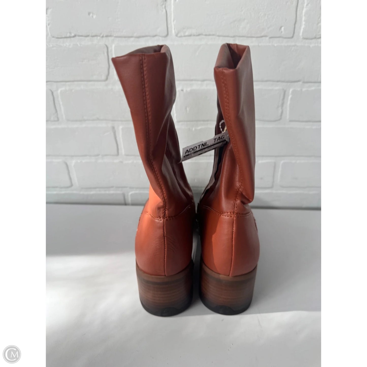 Boots Mid-calf Heels By Cmc In Orange, Size: 10