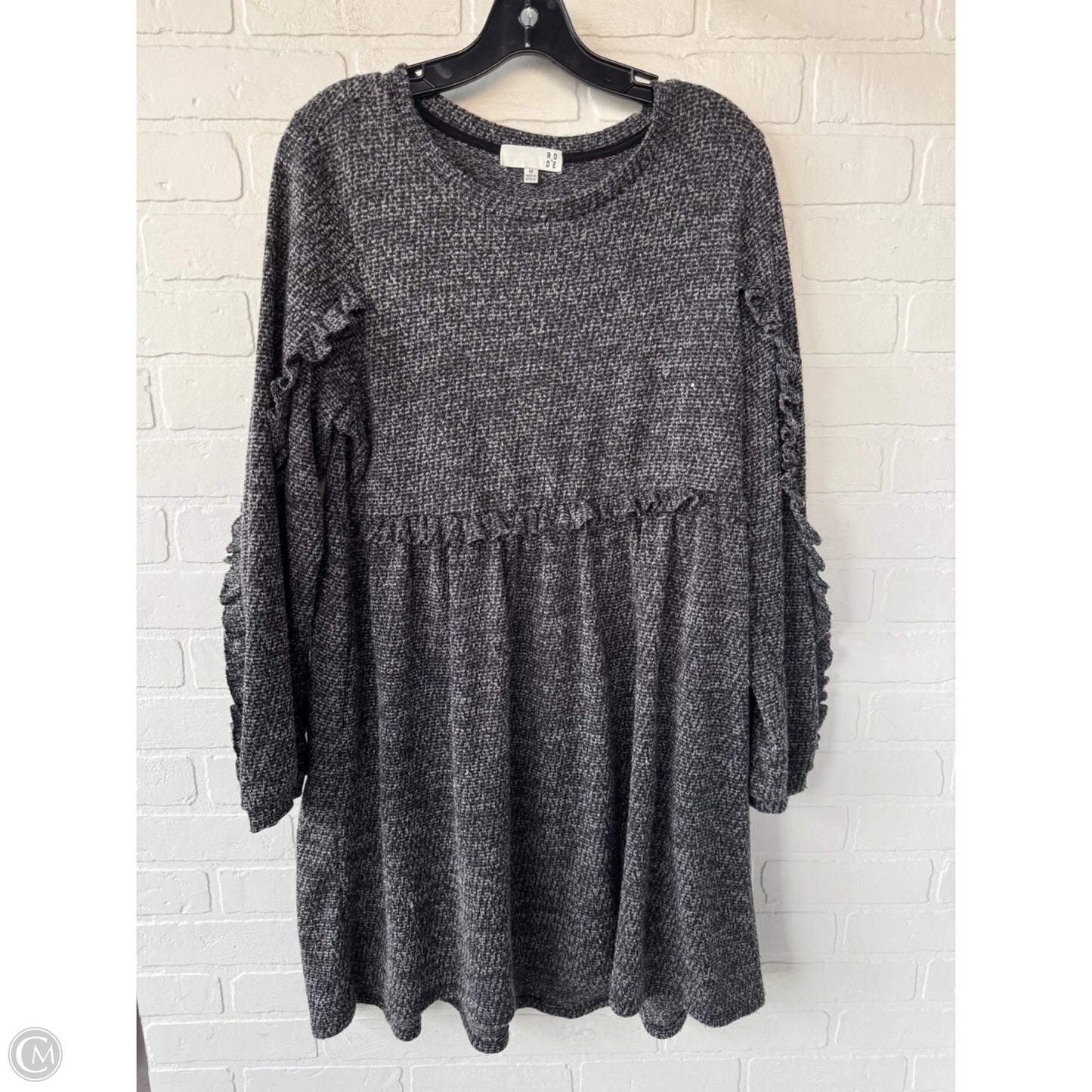 Dress Casual Midi By Ro & De In Black & Grey, Size: M
