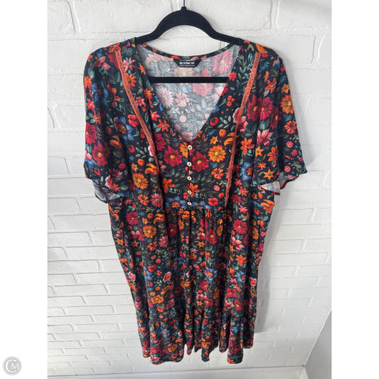 Dress Casual Midi By Bloomchic In Black & Orange, Size: 3x