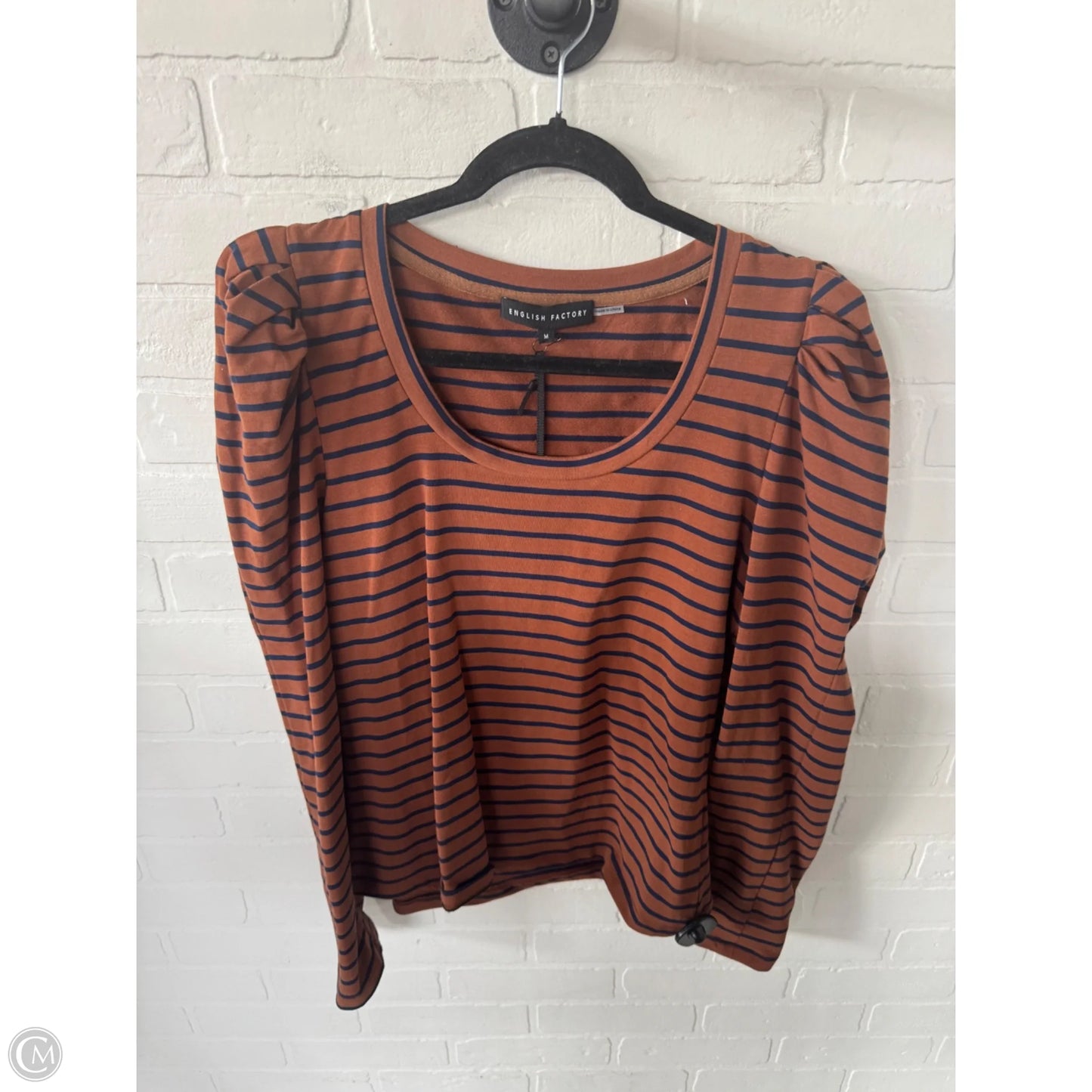 Top Long Sleeve By English Factory In Blue & Brown, Size: M