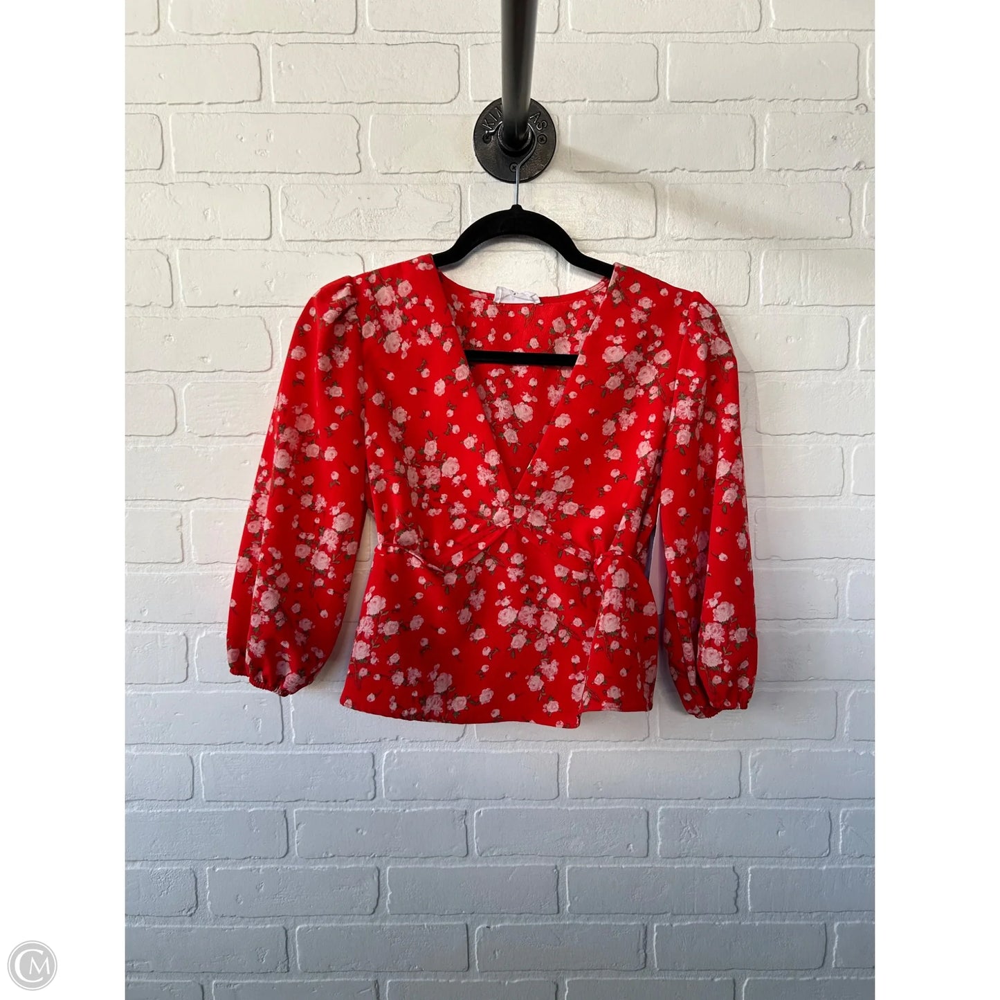 Top 3/4 Sleeve By Sage In Red, Size: S
