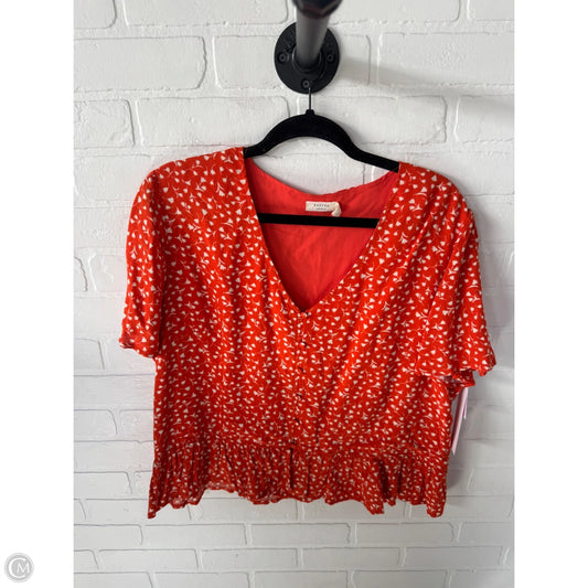 Top Short Sleeve By Harper In Orange, Size: Xl