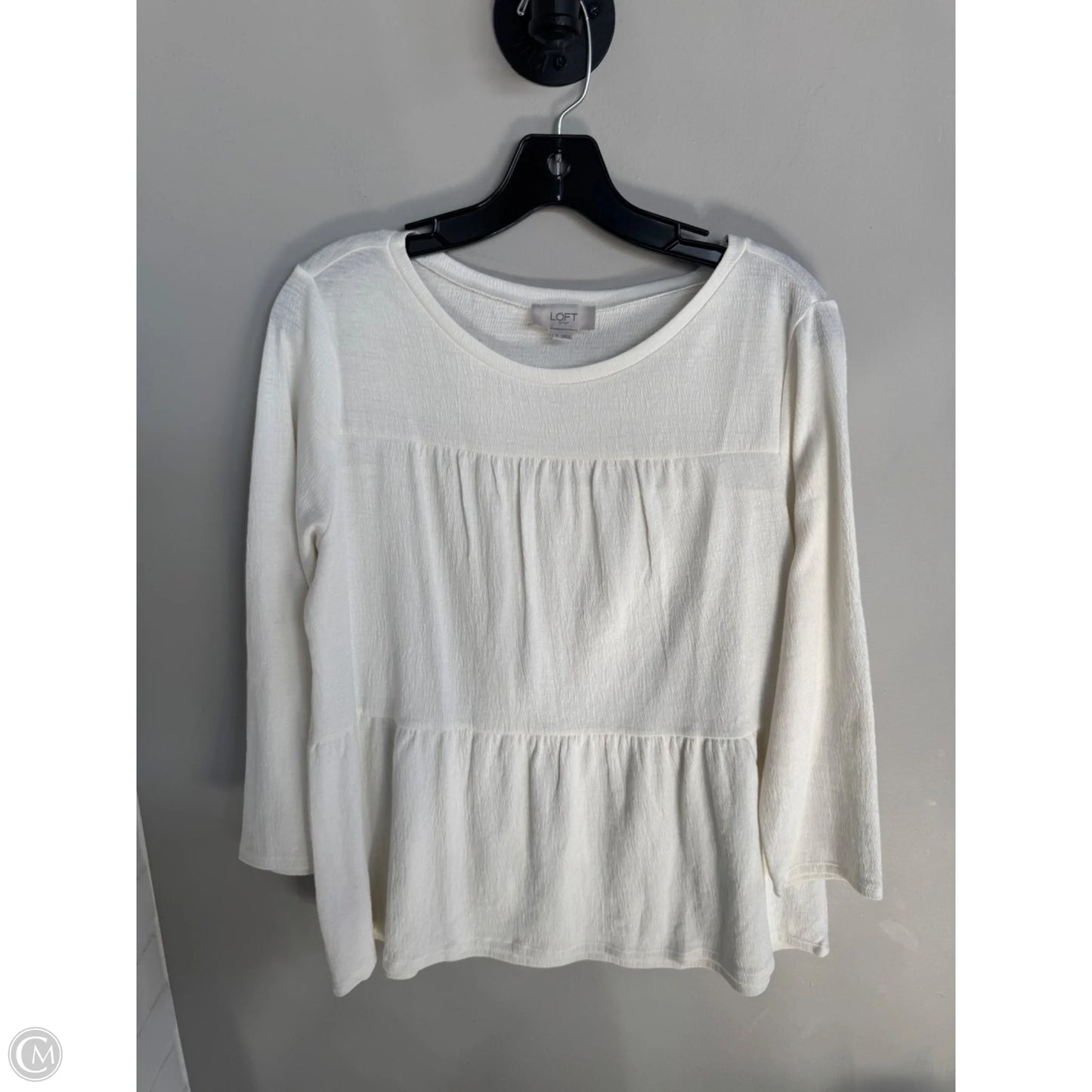Top 3/4 Sleeve By Loft In Cream, Size: S