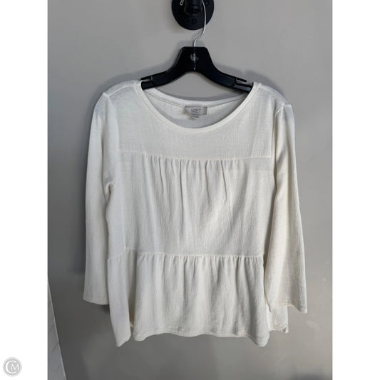 Top 3/4 Sleeve By Loft In Cream, Size: S