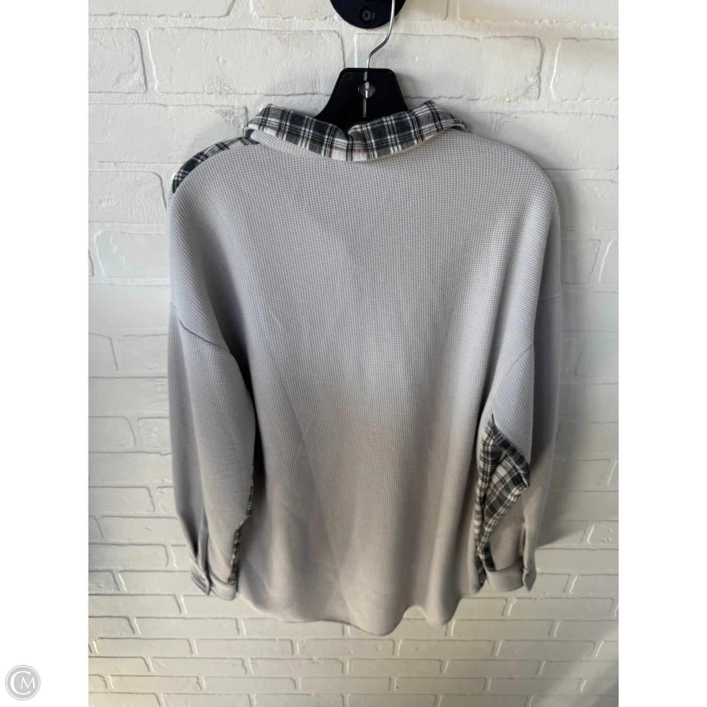 Jacket Shirt By Cme In Grey, Size: S