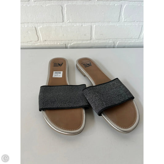 Sandals Flats By American Eagle In Black & Silver, Size: 9