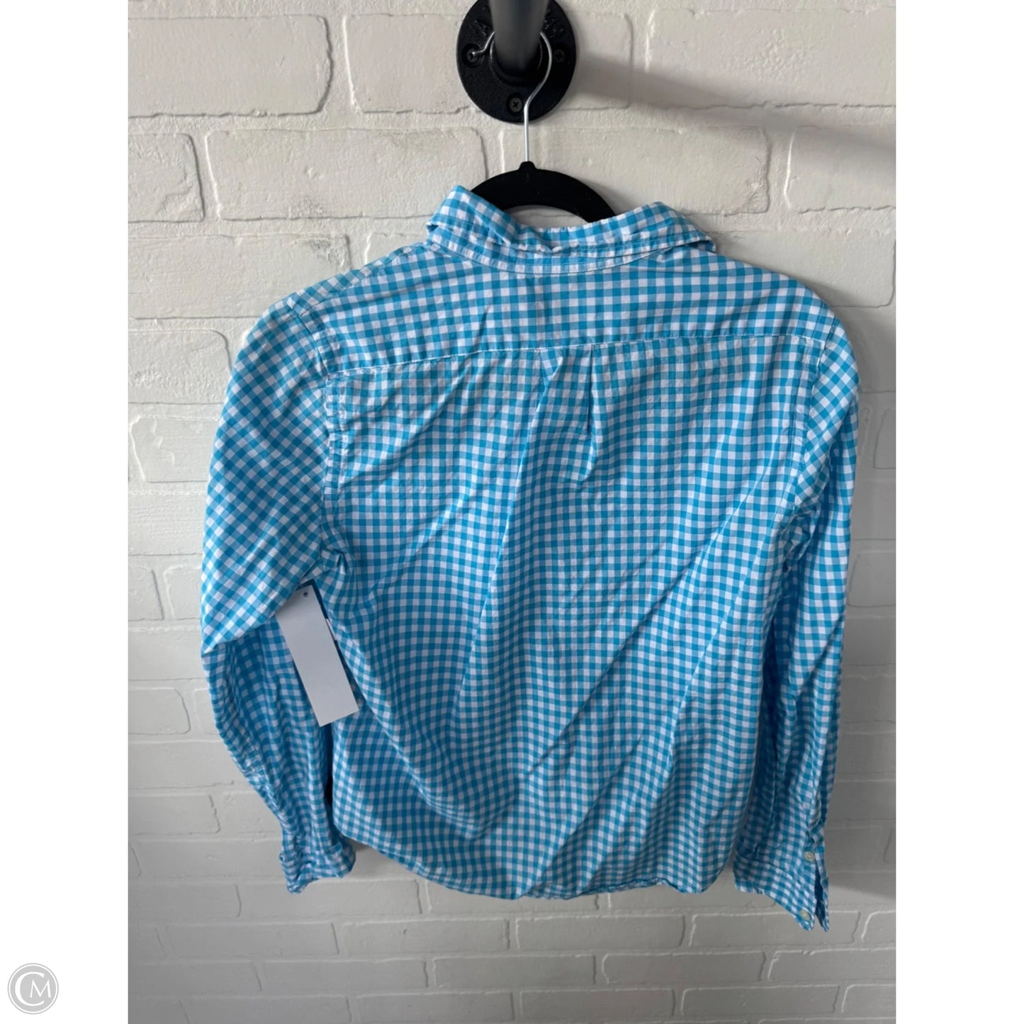 Top Long Sleeve By Polo Ralph Lauren In Blue & White, Size: M